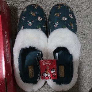 Disney Women's Slippers - Teal and White